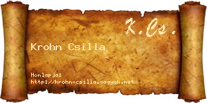 Krohn Csilla névjegykártya