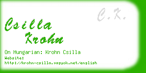 csilla krohn business card